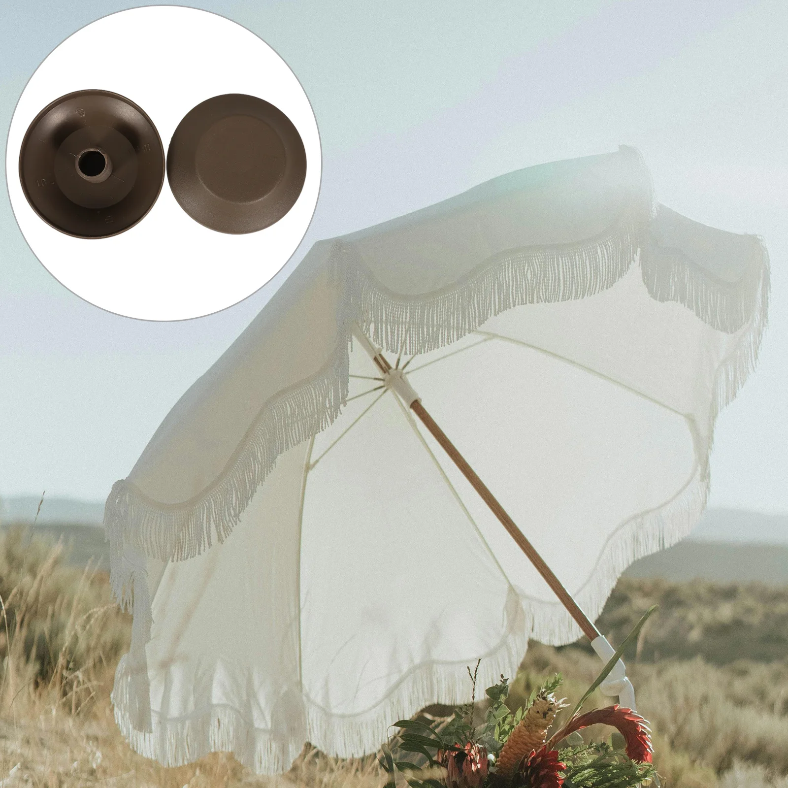 

2 Pcs Outdoor Umbrella Accessories Patio Cap End Tip Caps Plastic Rain Top Replacement