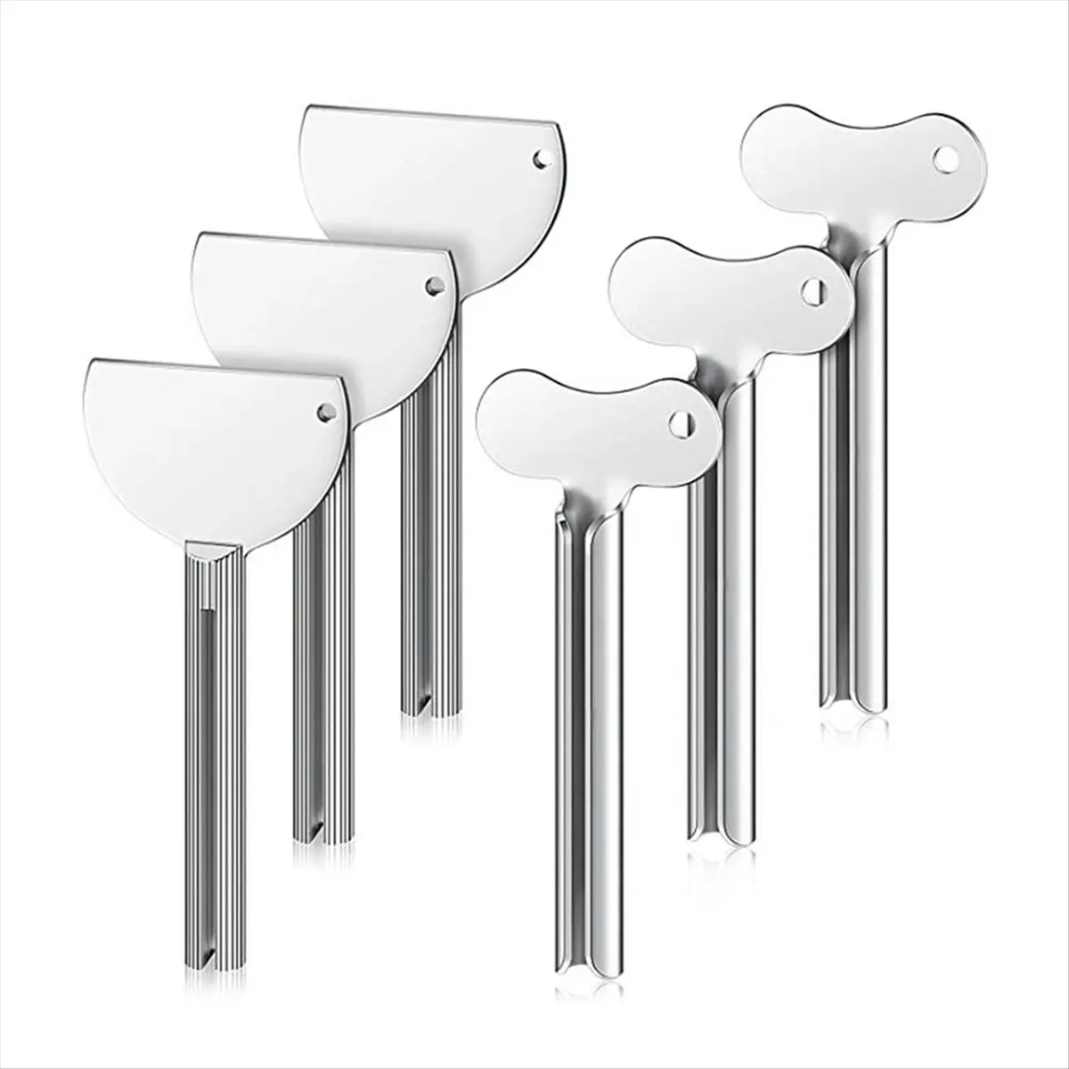 ABZT 6 Pcs Stainless Steel Toothpaste Tube Squeezers Key Toothpaste Squeezers for Bathroom Hair Dye Cosmetic Tubes Squeezer