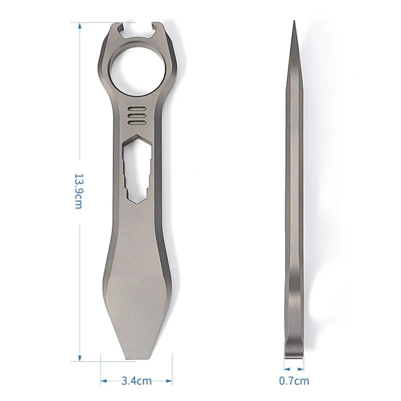 Imagem -06 - Titânio Ferramenta Multifuncional para Acampamento ao ar Livre Chave de Fenda Hexagonal Edc Abridor de Garrafas Multifuncional Crowbar Saca-rolhas Pingente Chave 139 mm