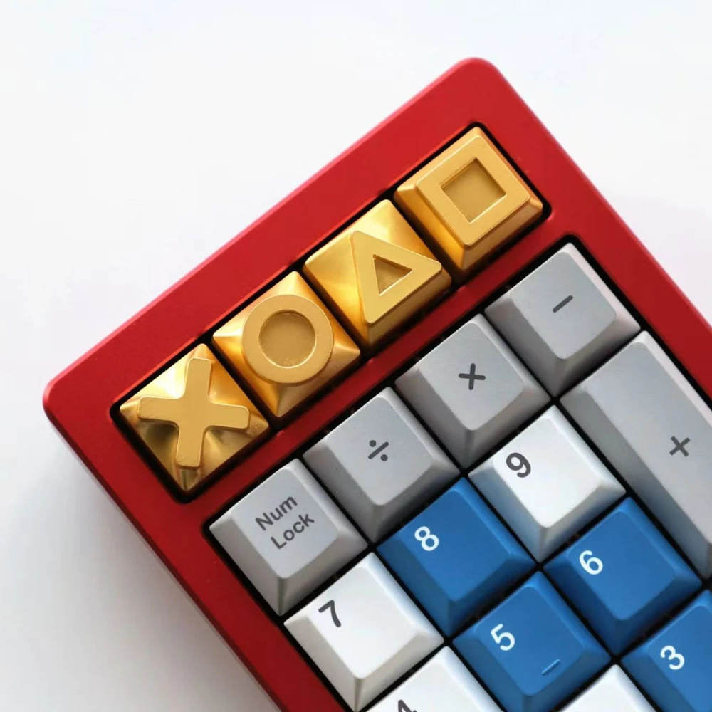 Tic Tac Toe Artisan Keycap Golden Zinc Alloy Custom Personalized Keyboard Cap KeyCap for Mechanical Keyboard Accessories Gifts