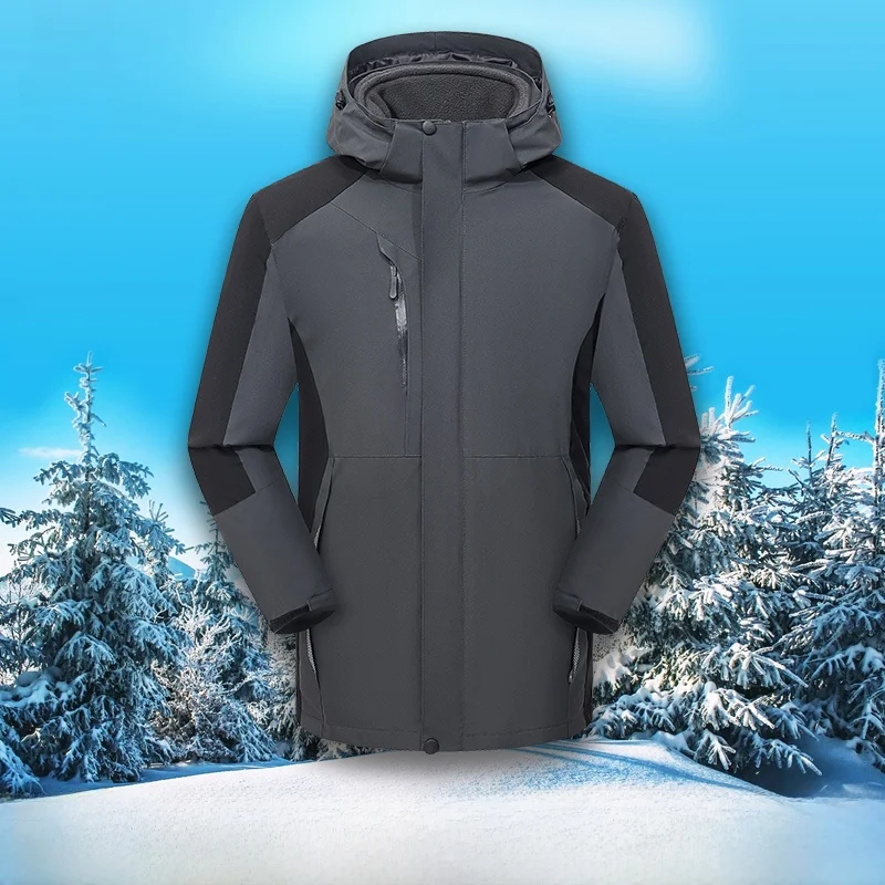 

ex Outdoor Fce Lined Windproof Waterproof Detachable Tee-in-One Jaet Autumn Winter Two-Piece Set Stand Fit Big ...