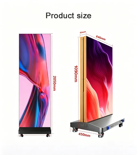 Indoor/ Outdoor Led Advertising Posters Screen  Ultra-Thin Foldable High Brightness GOB Waterproof  Digital Display