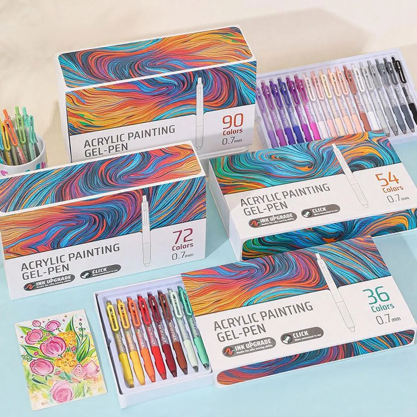 LangGuo New 36Colors Large Capacity Acrylic Gel Pen Press Type Drawing Dopamine Hand Book DIY Cute Stationery Supply ﻿