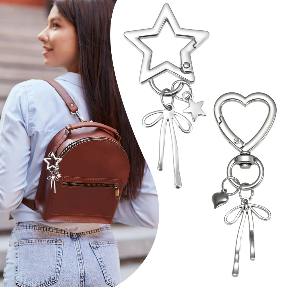 Stainless Steel Metal Net Pocket Lipstick Bag Keychain Charm Bag Accessories Silver Color Lip Balm Keychain Y2K Interchangeable