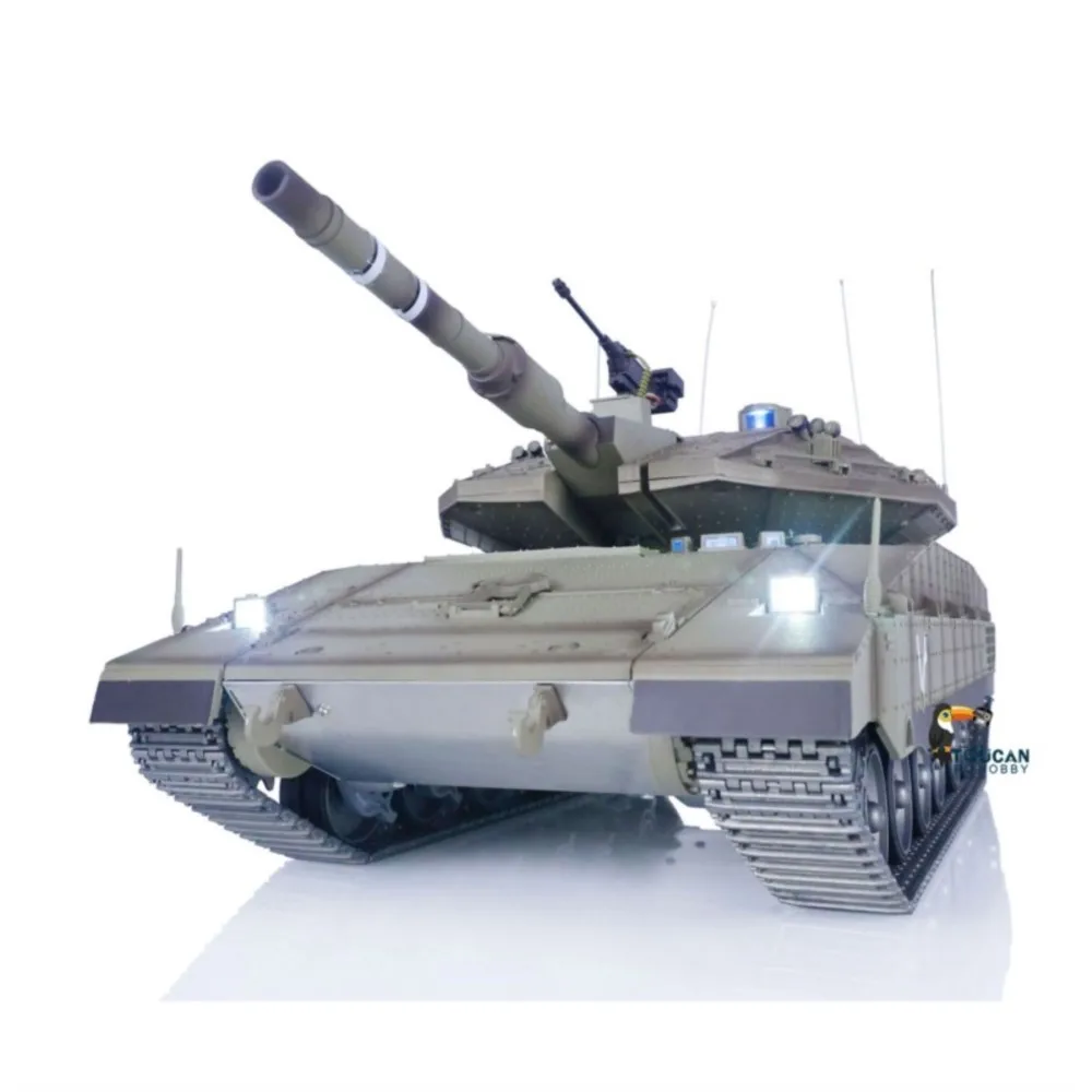 Czołg RC Heng Long 1/16 IDF Merkava MK IV z pełnym metalowym podwoziem, celownikiem laserowym na podczerwień, zdalnie sterowany model czołgu.
