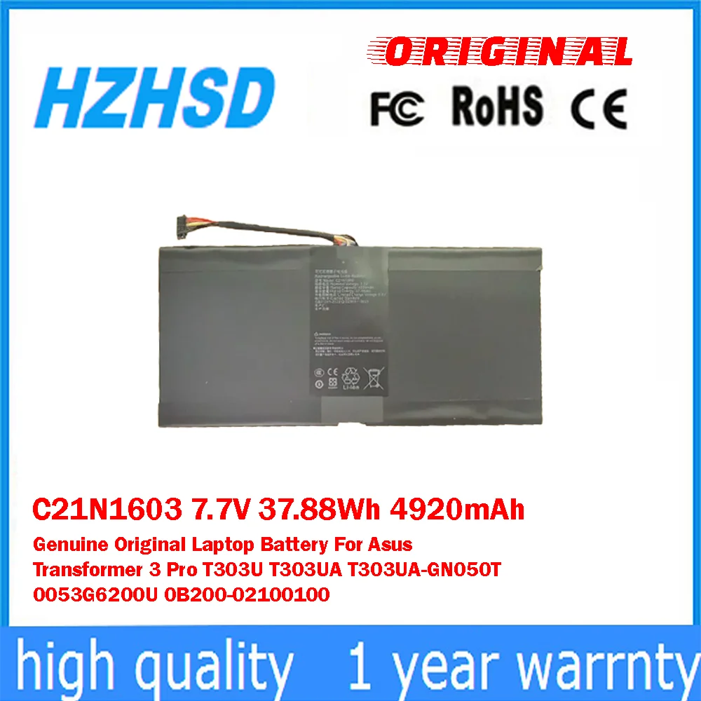 

C21N1603 7.7V 37.88Wh 4920mAh Genuine Original Laptop Battery For Asus Transformer 3 Pro T303U T303UA T303UA-GN050T 0053G6200U