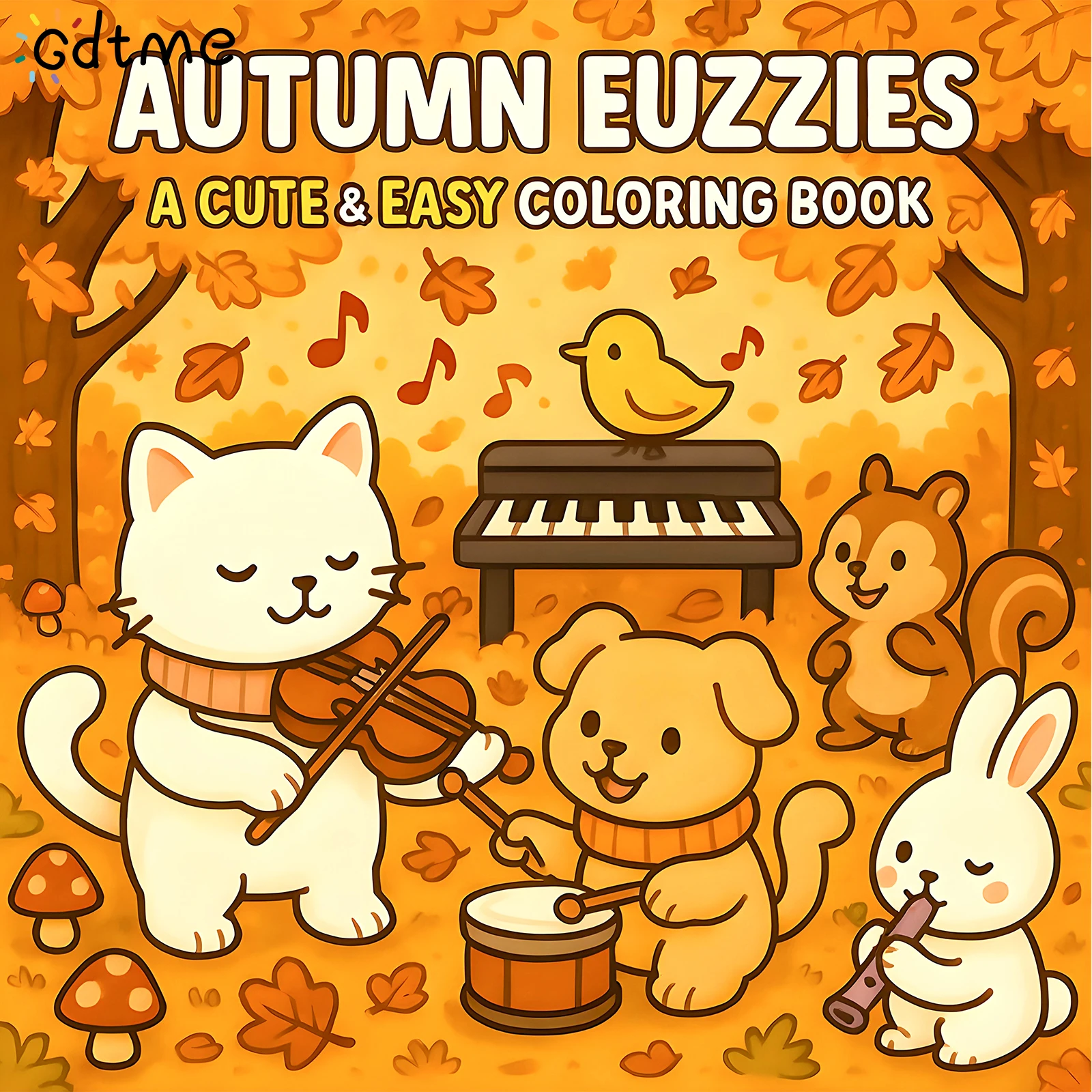 

AUTUMN EUZZIES for Adults Featuring Cartoon Bold-easy Patterns for Relaxation Kids DIY Painting Drawing Colouring Book