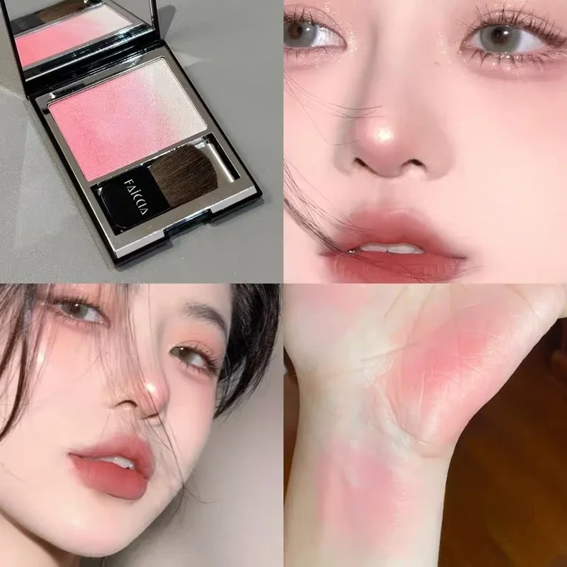 Gradient Color Powder Blusher Pearlescent Glitter Multi-purposes Expansive Color Blusher Highlight Contour Shadow Cosmetics