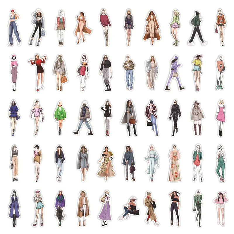 10/30/50PCS Fashion Women Stickers For Waterproof Decal Laptop Motorcycle Luggage Snowboard Fridge Phone Car Sticker