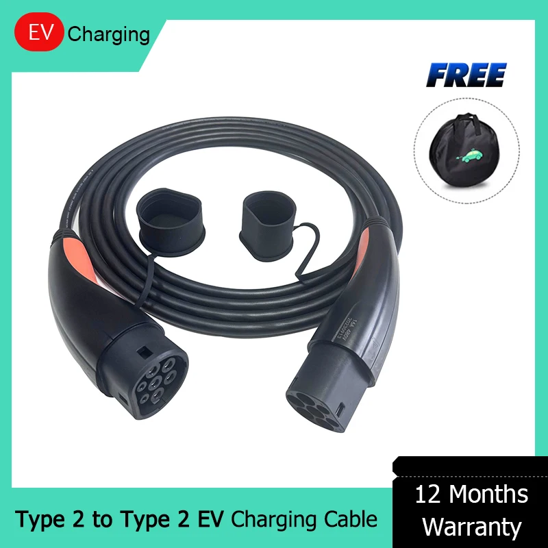 

16A 11KW 3 Phase 5M Type 2 To Type 2 Portable EV Charging Cable IEC 62196-2 EVSE Charging Station Charger For Electric Vehicles