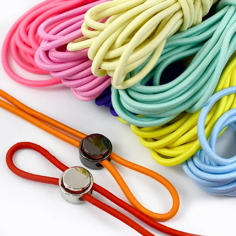 5/10/20M 4mm Multicolor Elastic Band Round Hair Bungee Rope Hat Drawstring Rubber Bands Clothes Spring String Cord Sewing Bias