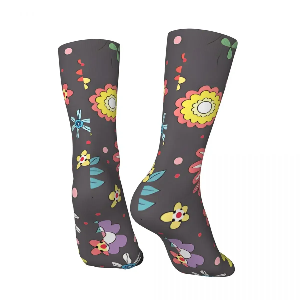 Crazy compression Garden Flower Seamless Sock for Men Vintage Quality Pattern Crew Sock Novelty