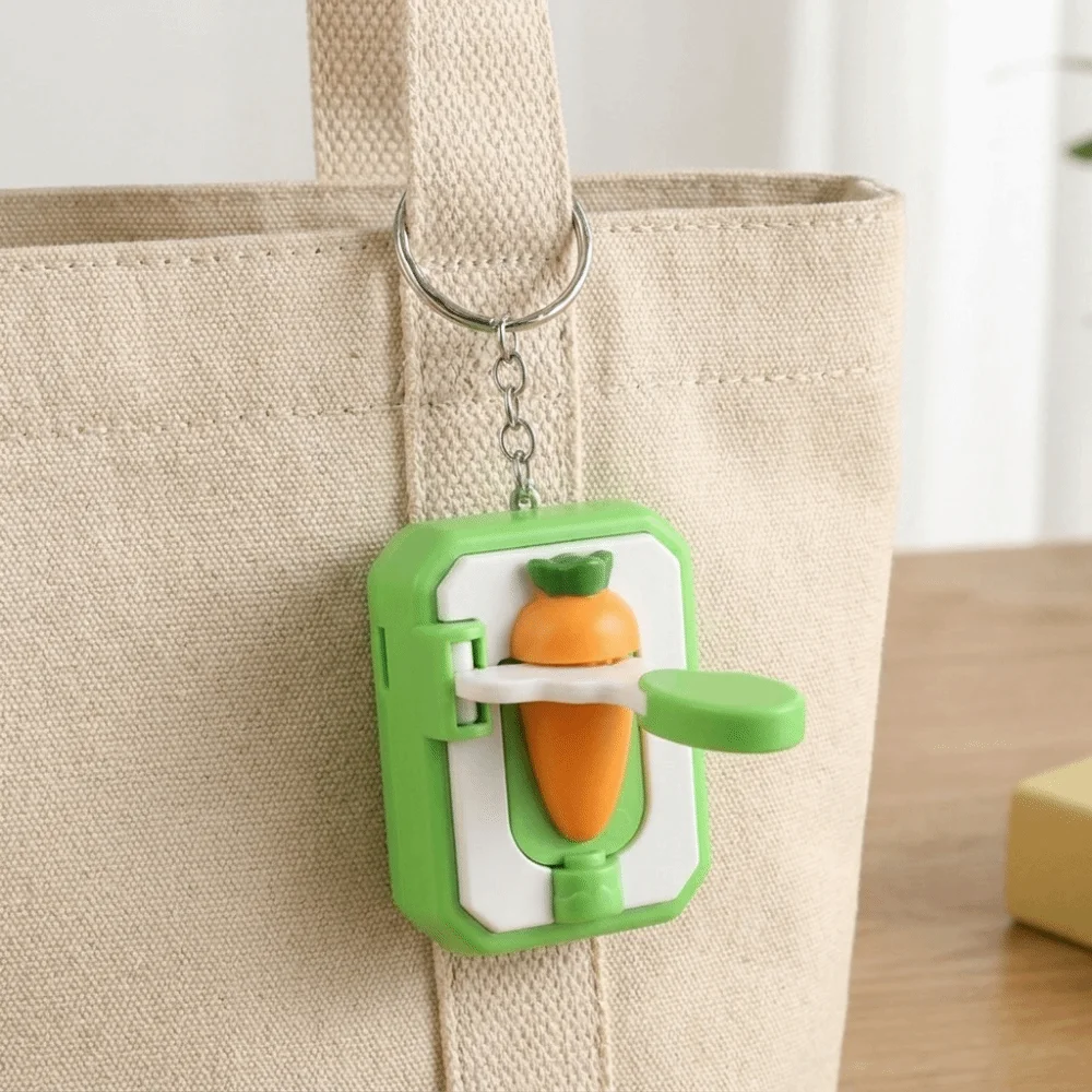 Cute Mini Cutting Carrot Keychain Plastic Material Fruit Design Creative Stress-relieving Keyring Novelty Corn