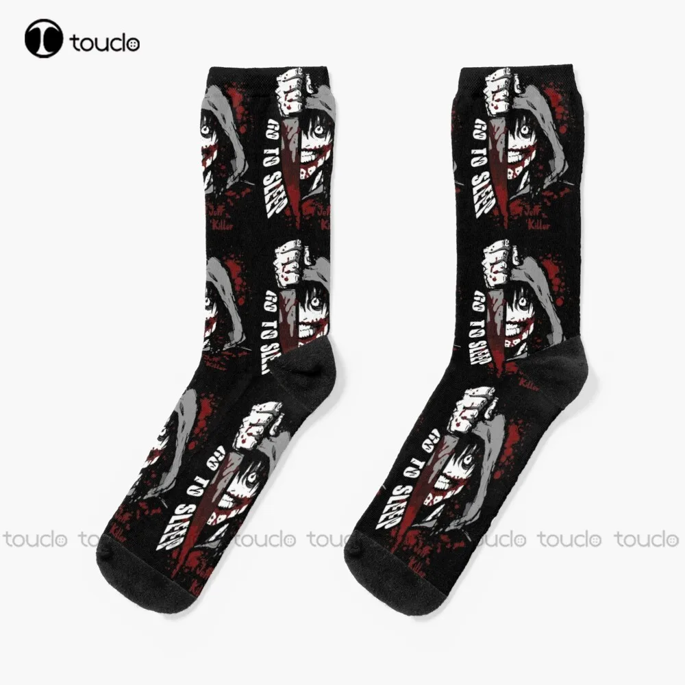 Jeff The Killer - Go To Sleep Socks Cow Socks Unisex Adult Teen Youth Socks Christmas Gift Comfortable Best Girls Sports Art