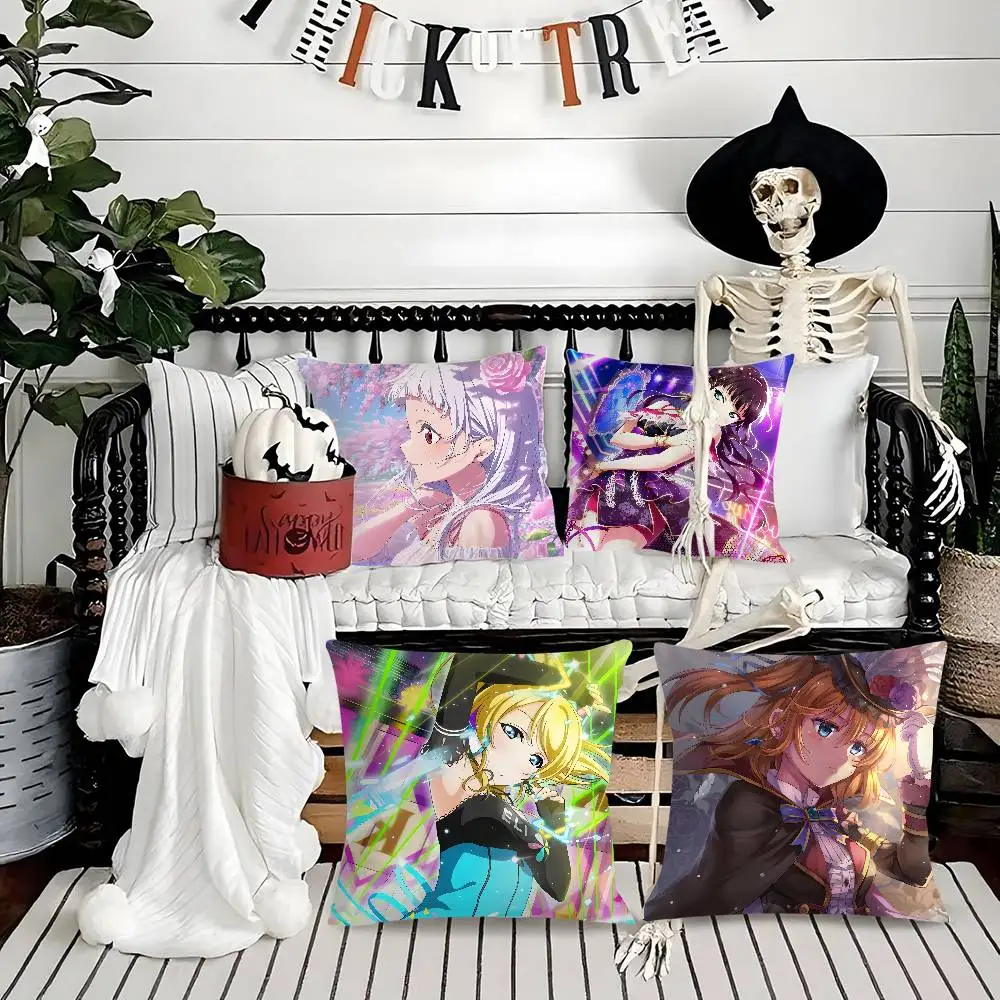 

Cute Anime L-Love LiveS Pillow Case Soft Plush Fabric Double Sided Print Decorative Home Living Room Gift Cushion Cover