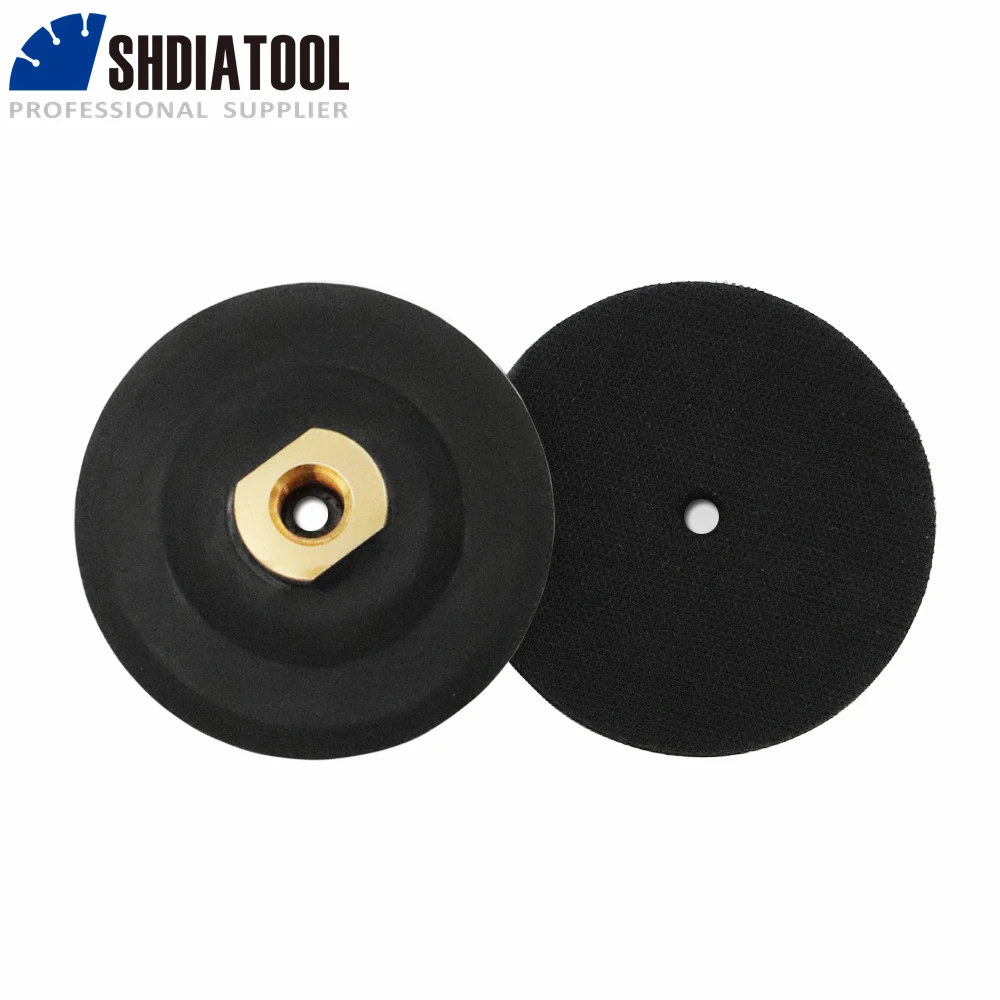 SHDIATOOL 2 قطعة 4 بوصة M14 موضوع المطاط الداعم لينة 100 مللي متر منصات احتياطية لتلميع منصات الرملي القرص