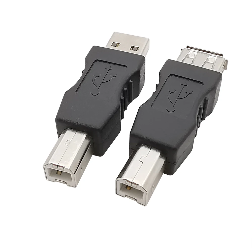 1Pcs USB 2.0 Type A Male / Female to B Male Plug Converter Connector For USB Printer Square Of the Public Transfer Joint