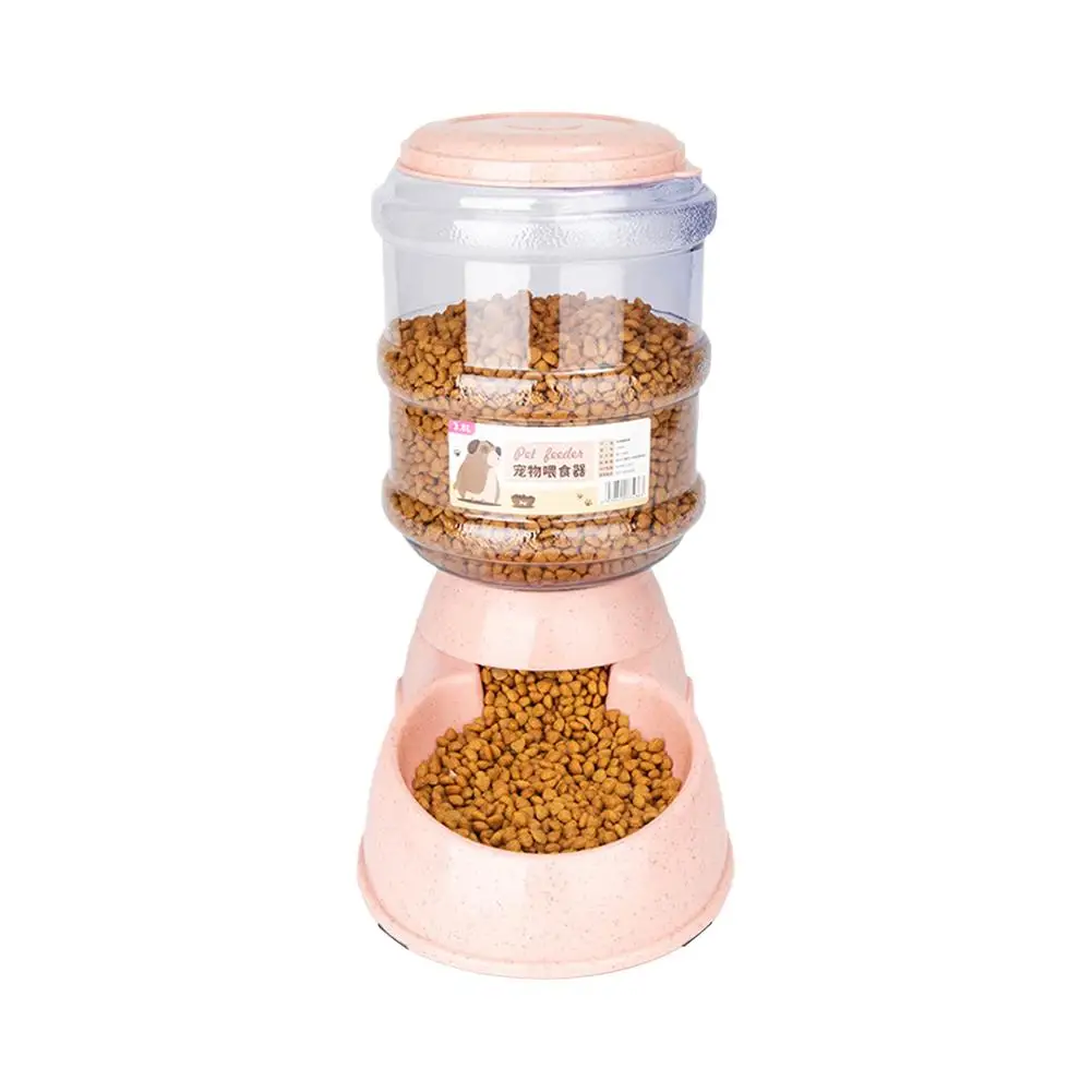 Large Capacity Pet Feeder Small Dog Food Bowl Automatic Water Dispenser Cat Feeder Drinking Bowl Pet Feeding Drinker Water Bowl