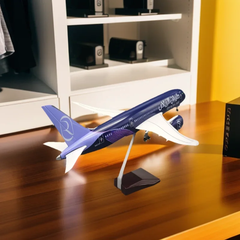 

Large 47CM Scale Aircraft Toy Children Riyadh Airways B787 Airplane Model with Landing Gear Stand for Decoration Models Collecti