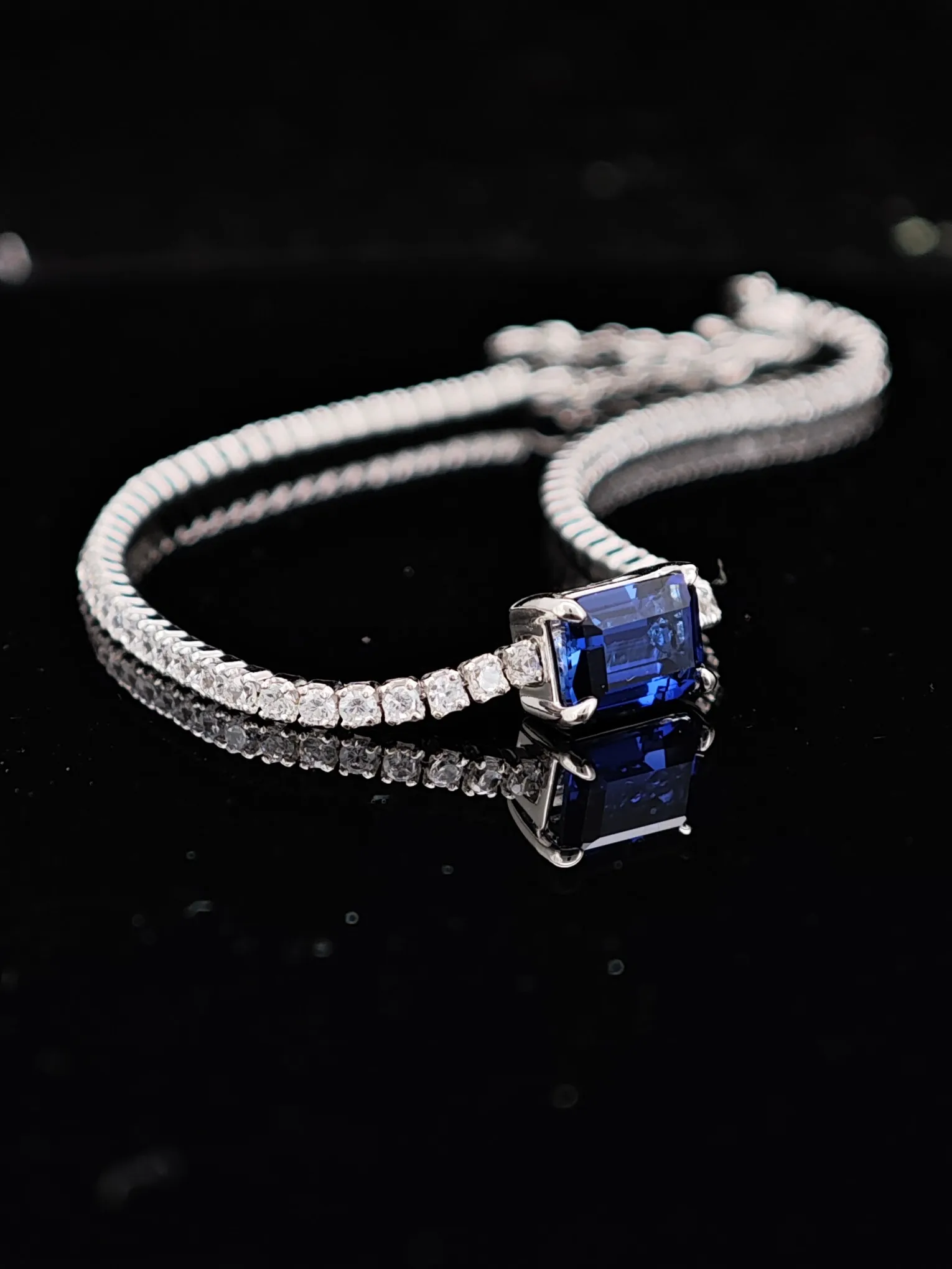

ChuPing Lab Sapphire S925 Silver Bracelet Anniversary Gift For Women Classic Party Valentine's Day Or Birthday Gift Fine Jewelry