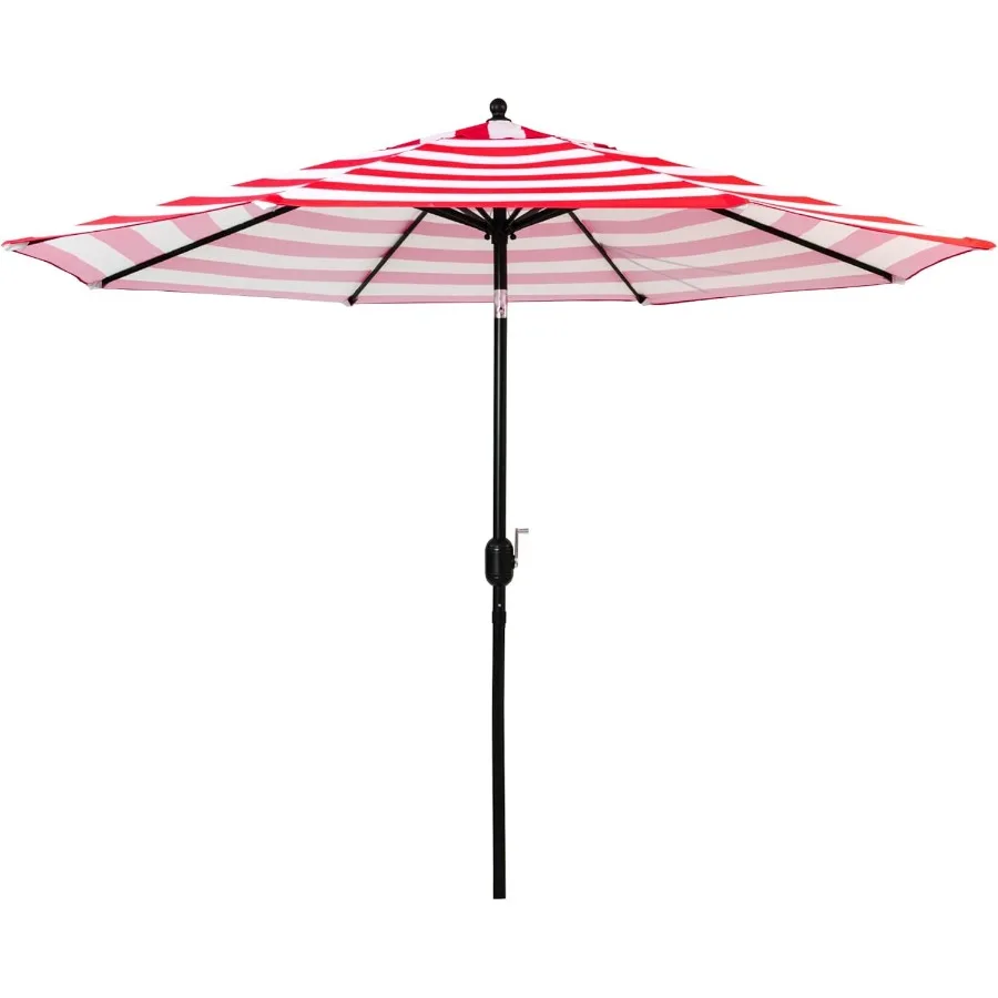 

9' Patio Umbrella Outdoor Table Umbrella with 8 Sturdy Ribs Red and White