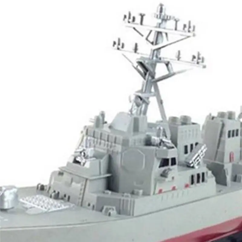 4X Modello di nave distruttore missilistico guidato statico con espositore Modello di nave da guerra Regalo di hobby educativi fai-da-te