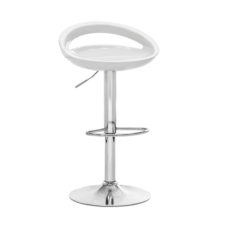 Modern Style Fiberglass Seat Low Back Bar Chair Adjustable Height Bar Stool with Stainless Steel Footrest