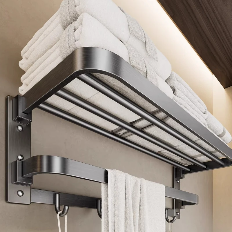 

304 Stainless Steel Towel Rack Toilet Non-punching Towel Rack Bathroom Rack