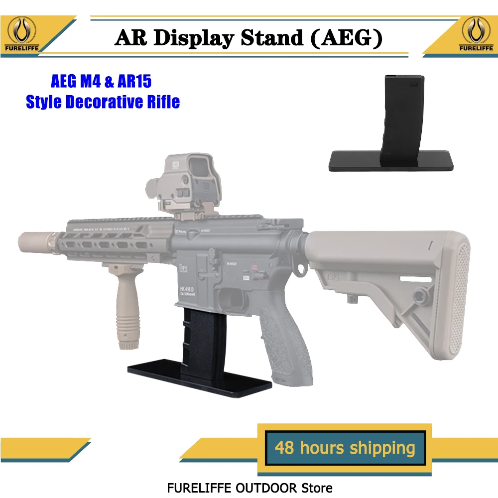 

AEG Gun Stand Compatible with M4 & AR15,AR Display Stand Glass Base With Non-Slip Mat Insert Snap and Release Button (AEG only)