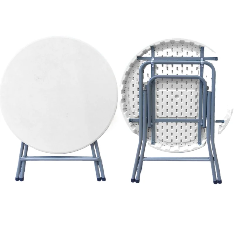 Round small round table household simple dining table outdoor combination stall table foldable