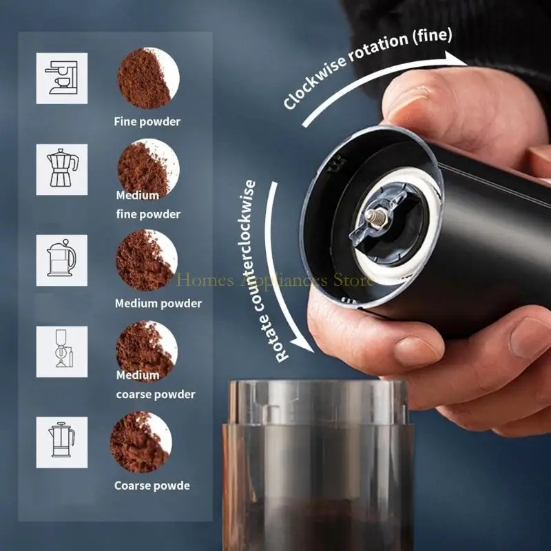 D0AB旅行に優しい充電式コーヒーグラインダーワイヤレスコーヒーミルコーヒー用