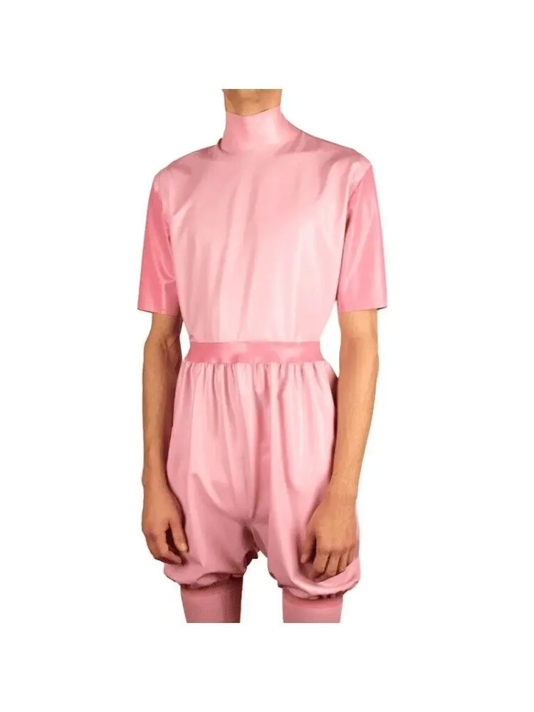 

100% Latex Uniform Rubber Catsuit Cosplay Party Bodysuit Jumpsuit S-XXL 0.4mm