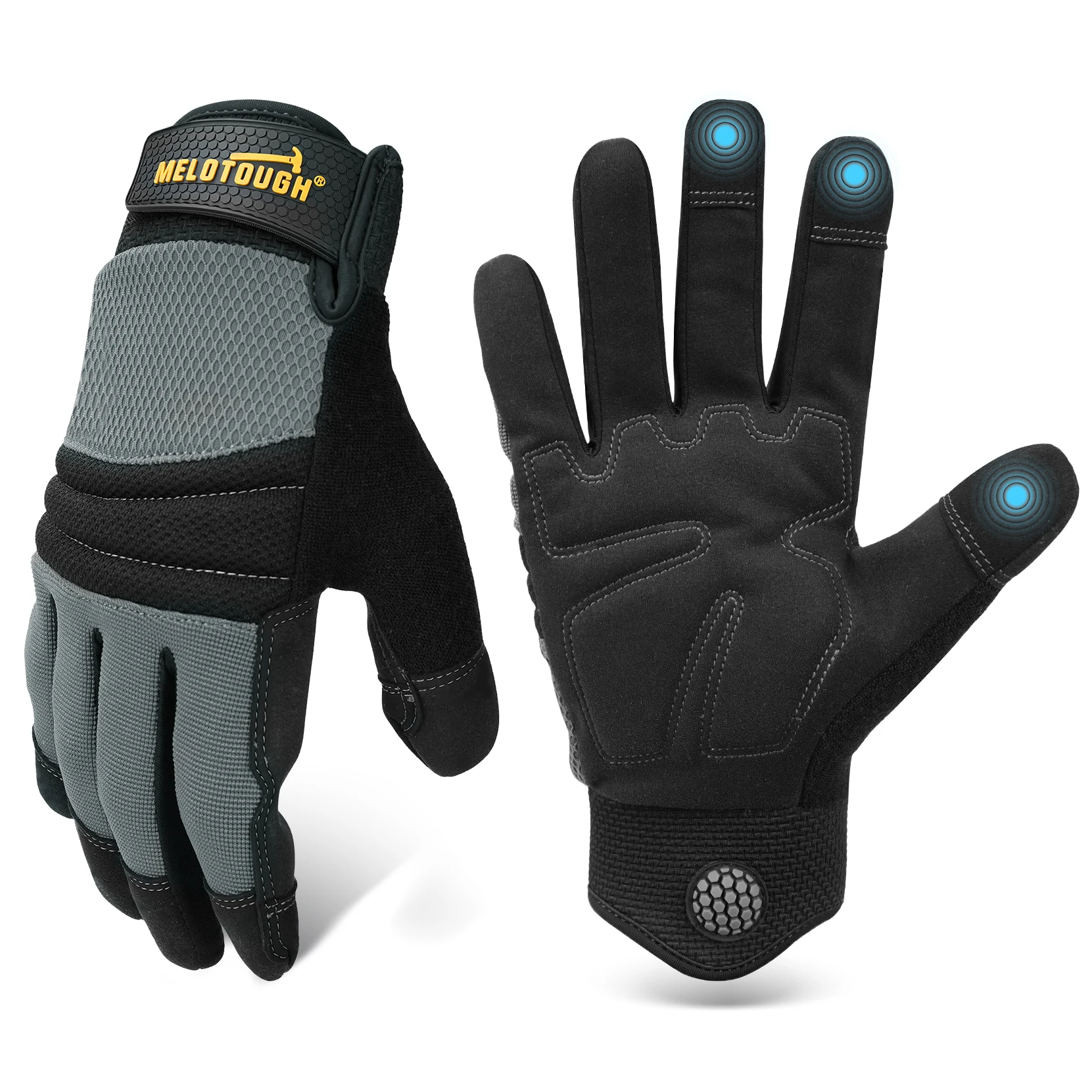 Work Gloves for Men Women,Heavy Duty Synthetic Leather Working Gloves for Garden Warehouse Yard,Touch Screen Mechanic Gloves