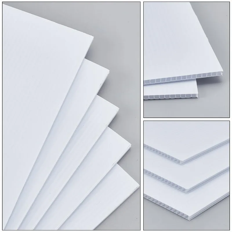 White Corrugated Plastic Sheets 11.8x6 Plastic Board Sheet 0.16\