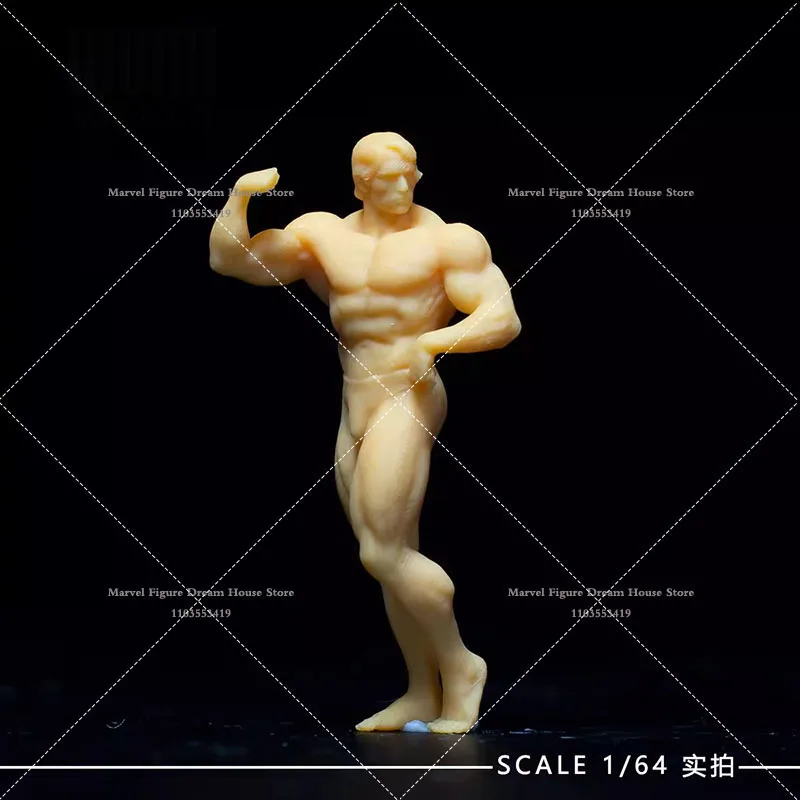 1/64 Scale Miniature Scene Doll White Model Un-panited Tough Guy Muscular Man Mr. Fitness Arnold Schwarzenegger Action Figure