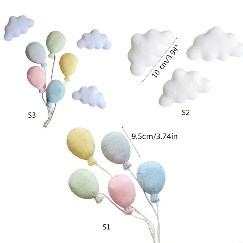 581F Alat Peraga Fotografi Bayi Baru Lahir Balon Felt/Alat Peraga Pose Awan Alat Peraga Pemotretan Bayi DIY Dekorasi Latar Foto