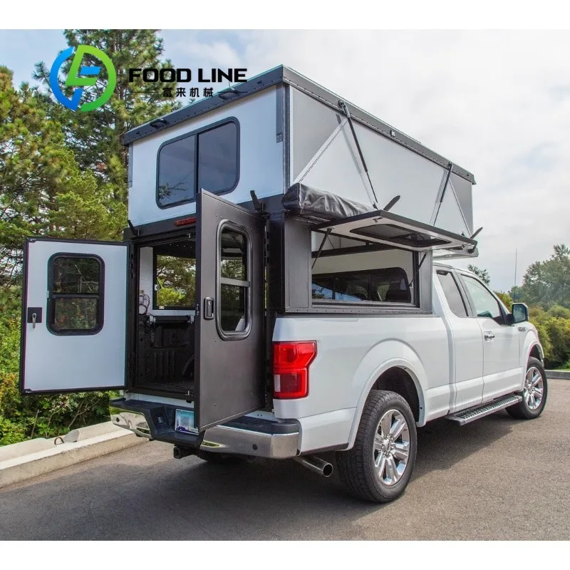 Truck Bed Pop Up Camper Low‑Profile Aerodynamic Design With Large Storage Space For Road Trip Adventure, Pickup Bed Camper
