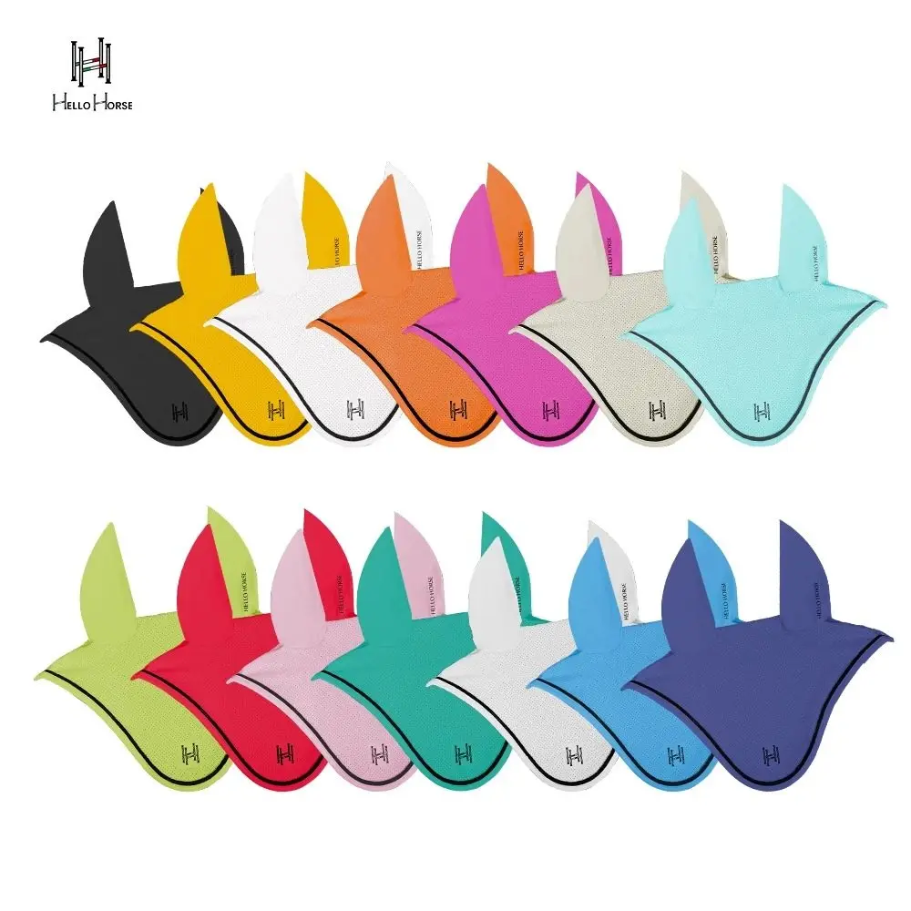 hello-horse-horse-ear-bonnet-for-competition-breathable-mesh-non-silent-version-multi-color-simple-style-horse-equestrian-gear