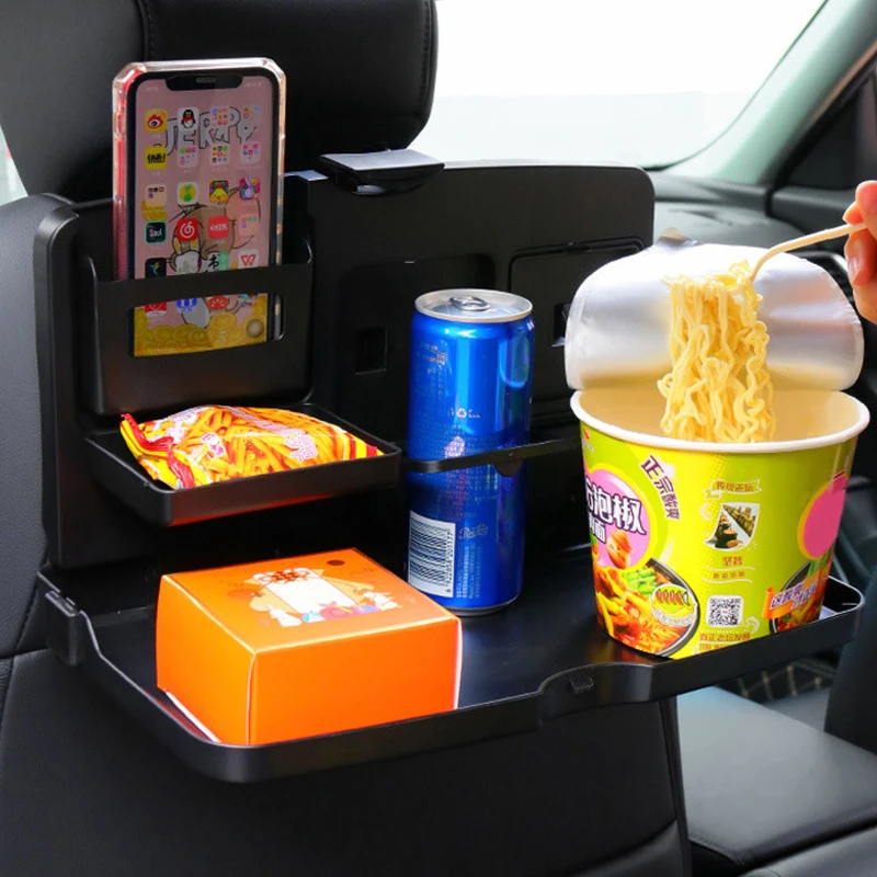 Car Computer Table Seat Back Storage Car Chair Back Dining Table Multifunctional Children\'s Tray Car Beverage Rack Folding Stand