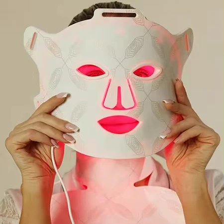 led face mask red light neck flexible  infrared red light therapy mask for face acne