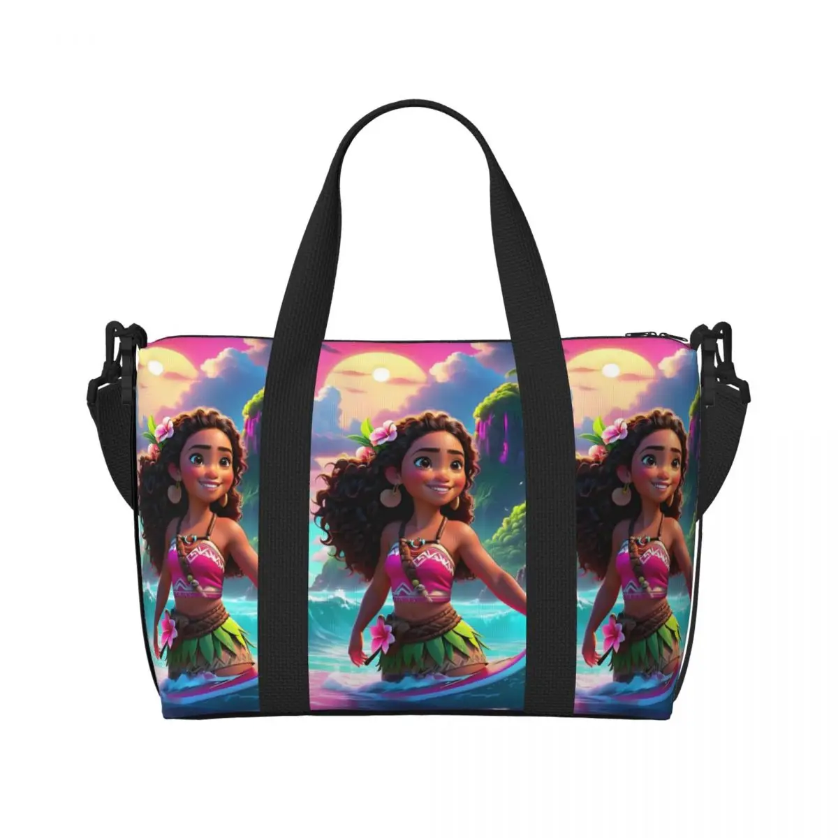 

Custom Moana Beach Tote Bag for Women Anime Large Compartment Beach Gym Travel Bags
