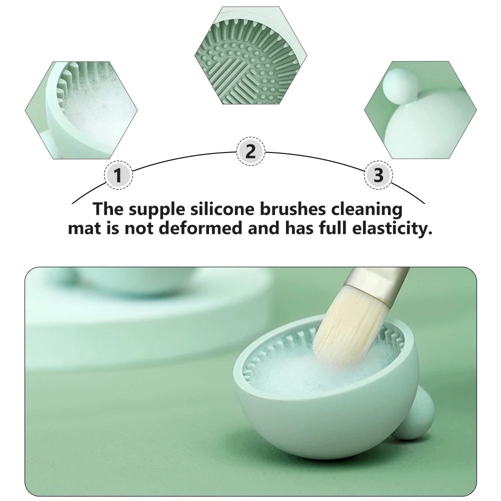 

Silicone Makeup Cleaning Pad Beauty Tool Cleaner Bowl Tool Cleaner for Eyeshadow Brushes Beauty Washer Random Color