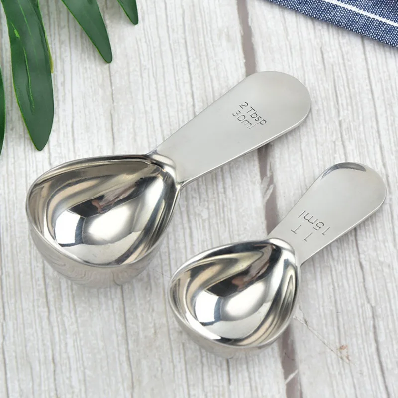 15ML/30ML Stainless Steel Coffee Scoops & Measuring Spoons Coffeeware Milk Powder Spoon Tablespoon Kitchen Accessories