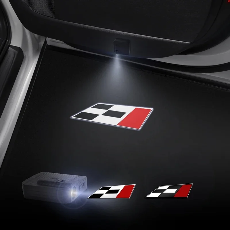 1/2PCS Race Racing Flag Car Door Welcome Lights Laser Projector Logo Wireless Sensing For SEAT Cupra Ibiza Leon FR Ateca Arona