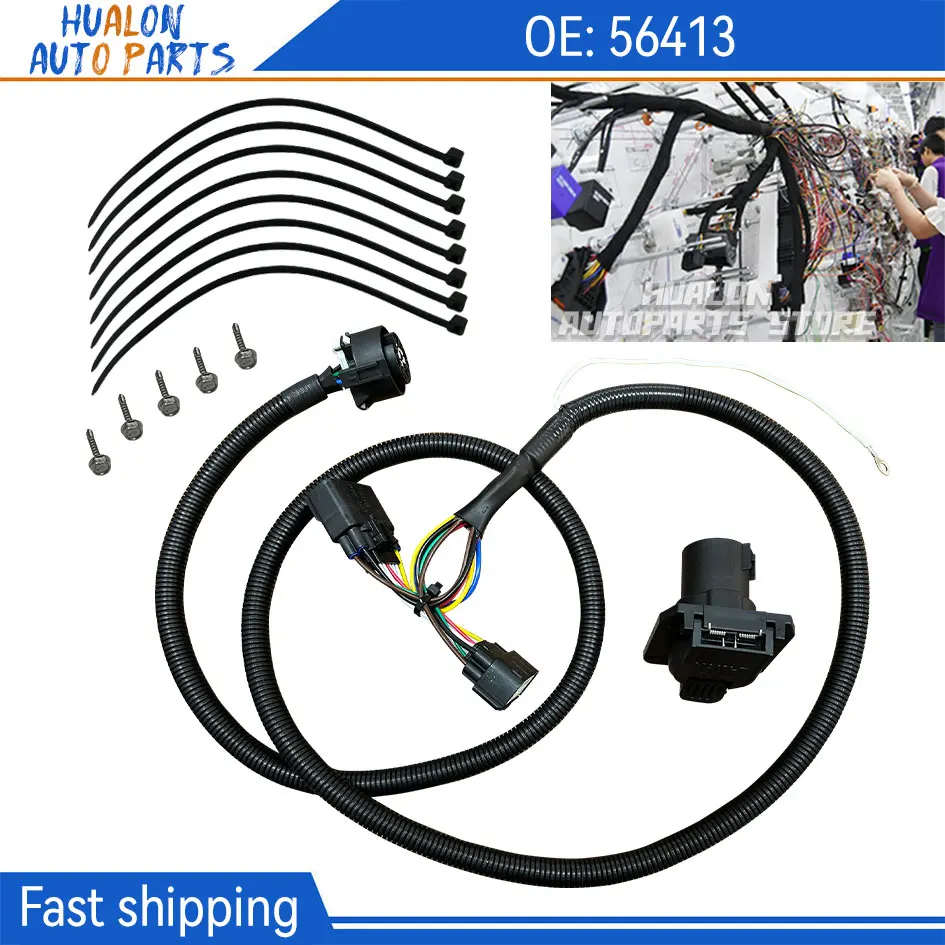 56413 118283 51088TR Vehicle-Side RV Blade 7-Pin Trailer Wiring Harness, For Ford F-150 Select 2015-2020 For  brake lights 2016
