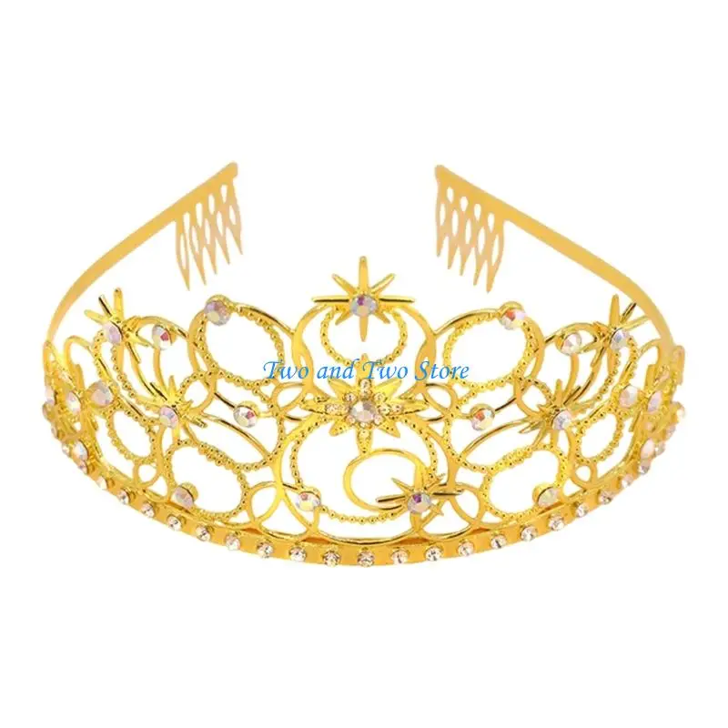 

HX6F Fashionable Rhinestones Crowns Headband Tiaras Headpiece For Adult And Teens Girl