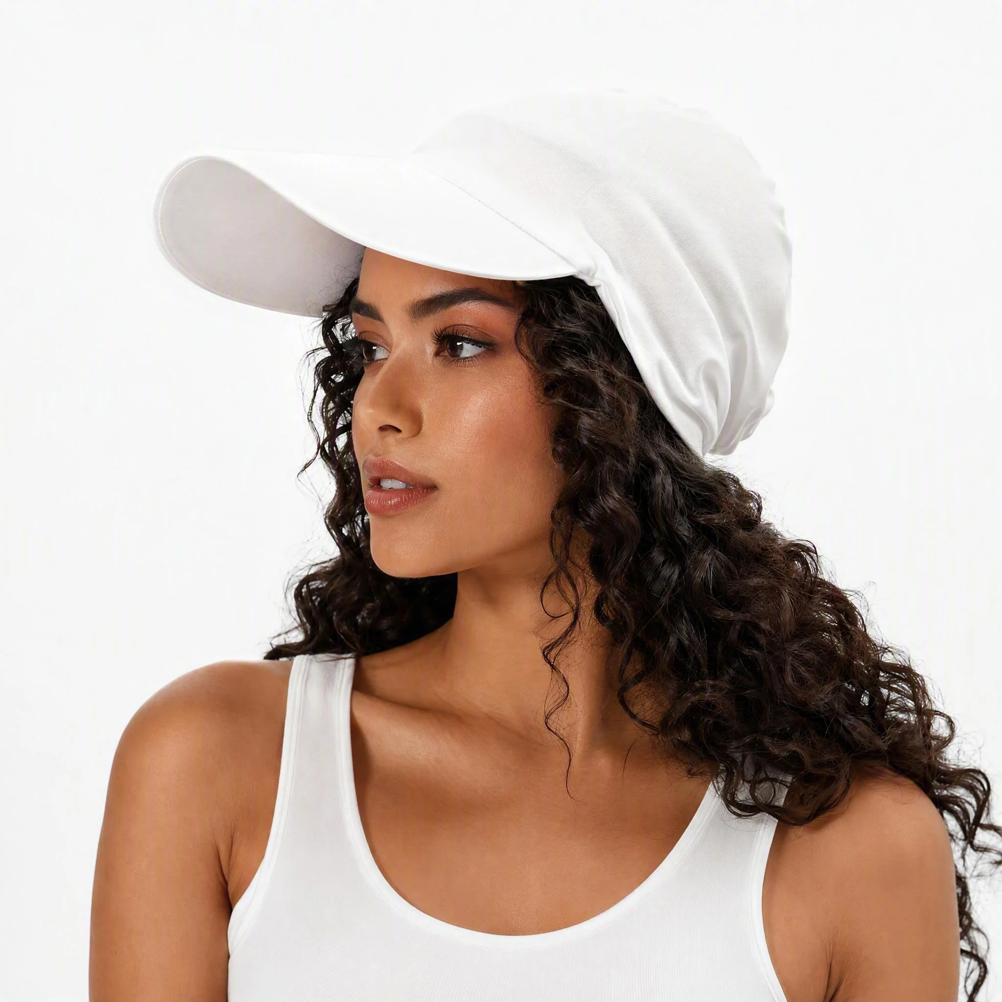 Women's Hijab Trendy Casual Muslim Headscarf Hat With Brim Outdoor Sun Visor Turban Islamic Baseball Cap Sun Protection
