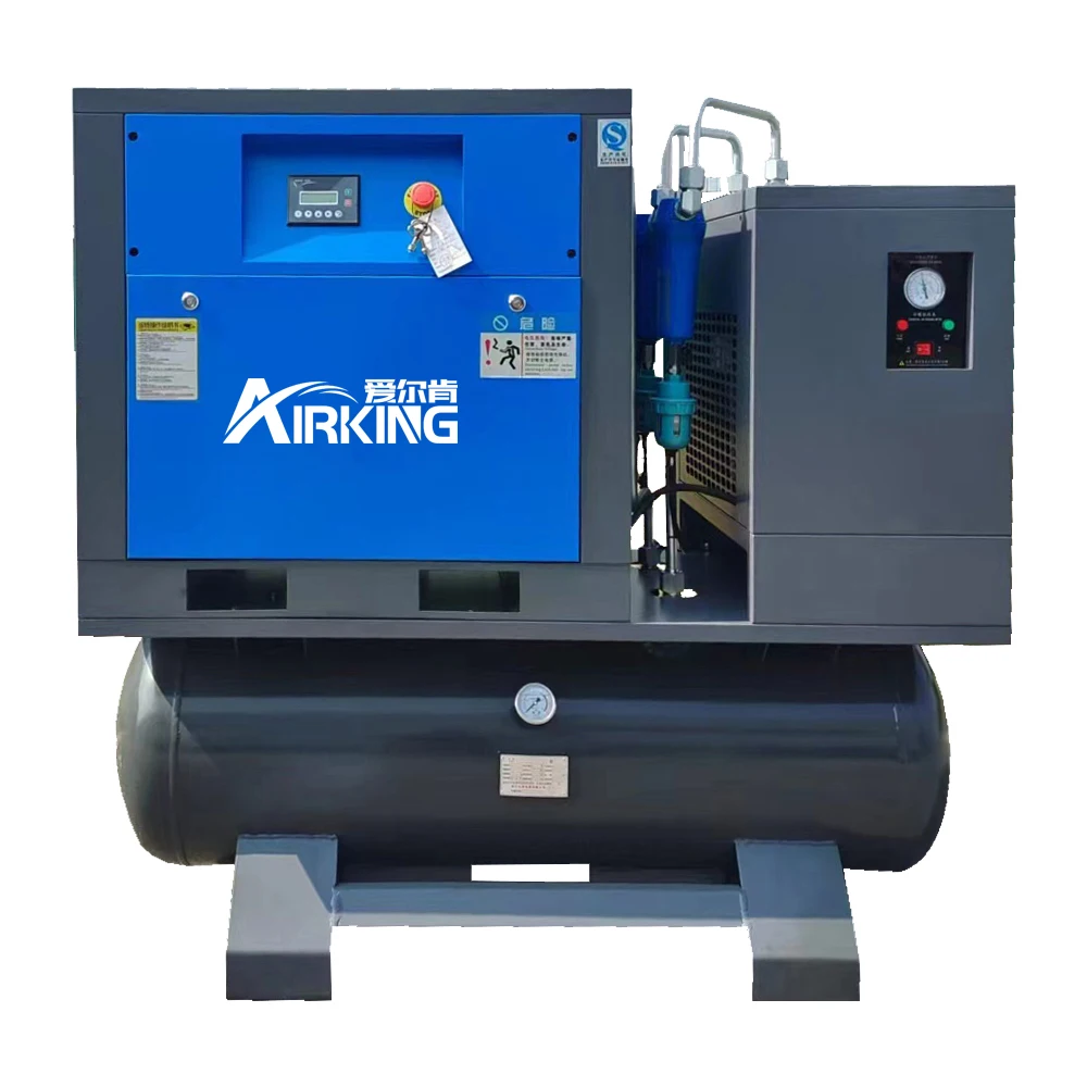 

Chinese Supplier 7.5kw 10HP 8bar 1.1m3/Min Portable Integrated Cutting Fixed Speed Rotary Screw Air Compressor