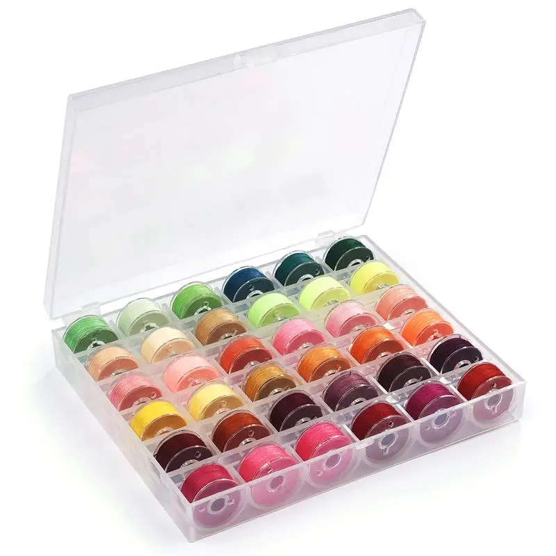 25/20 Colors Set Bobbin Thread Polyester Thread Spools Sewing Machine Bobbins With Storage Box For Embroidery Sewing Accessories