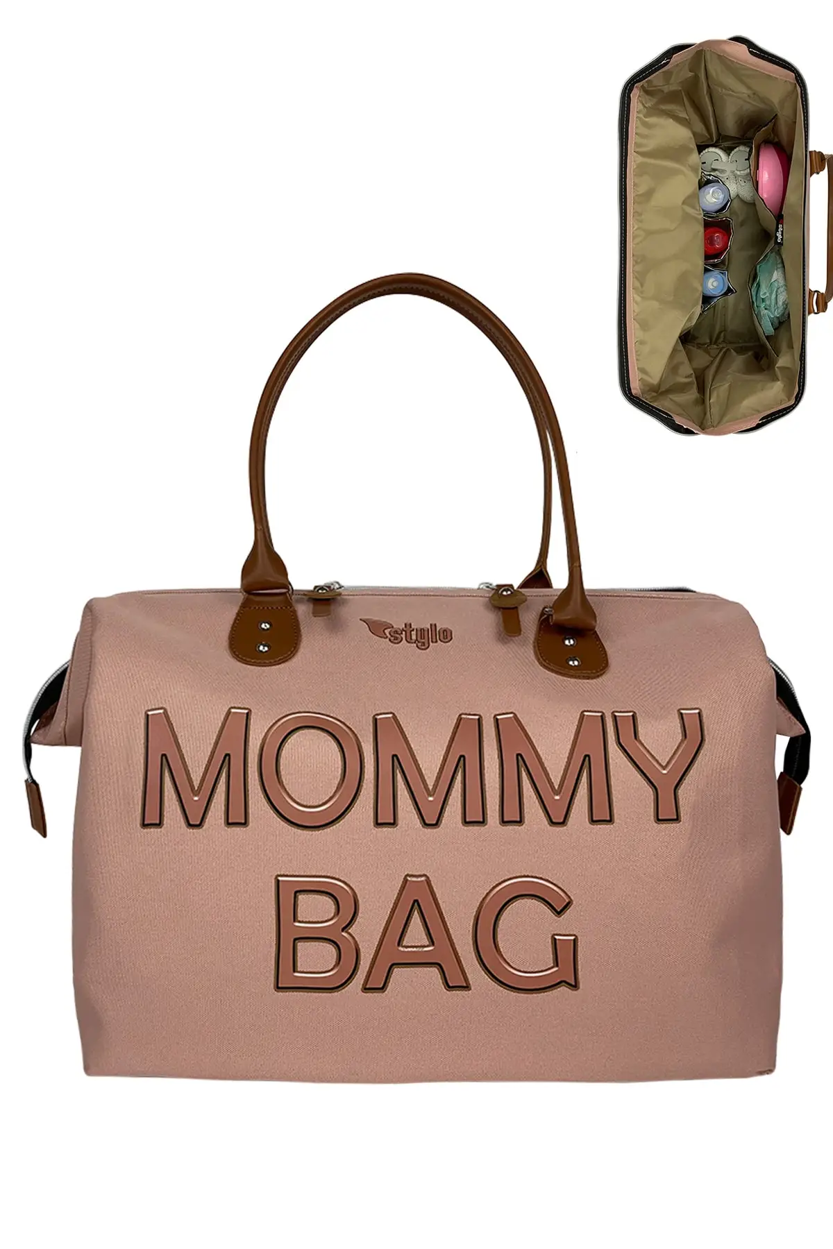 2023 MOMMY Mother Baby Grooming Bag Tote Large Capacity Nappy Travel Cloth Bag Women's Fashion Bag Organizer Baby Care Back